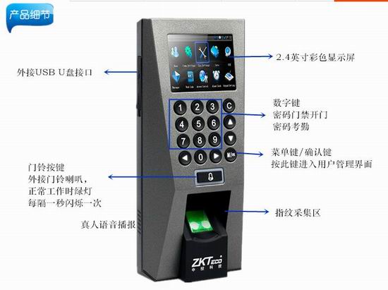 西安中控F18指纹门禁系统